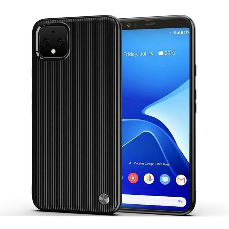 Hoesje voor Google Pixel 4 XL Rood Zwart Getextureerde Siliconen