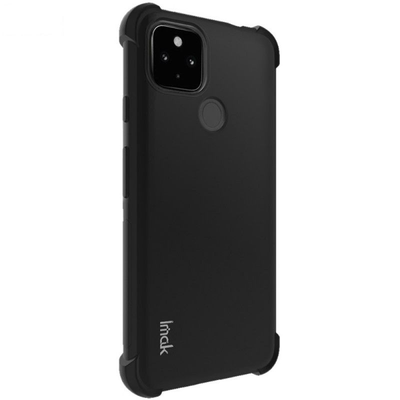 Case Hoesje Google Pixel 4A 5G Grijs Zwart Telefoonhoesje Flexibele Siliconen Met Imak-Schermfolie