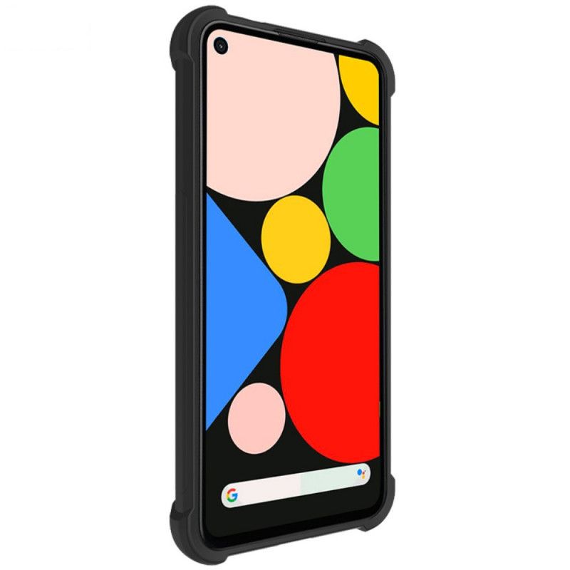 Case Hoesje Google Pixel 4A 5G Grijs Zwart Telefoonhoesje Flexibele Siliconen Met Imak-Schermfolie
