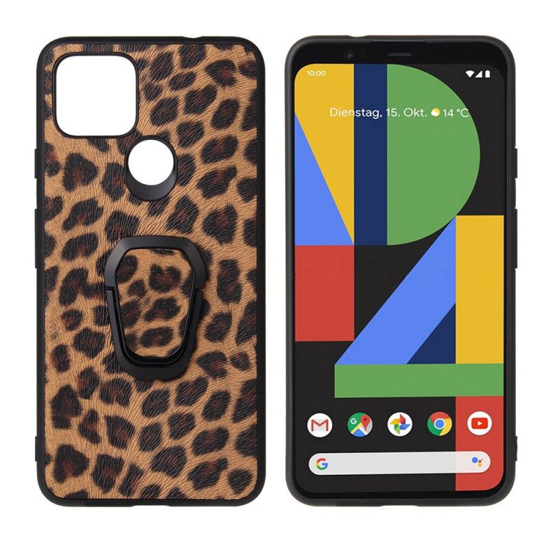 Hoesje Google Pixel 4A 5G Ringhouder In Luipaardstijl