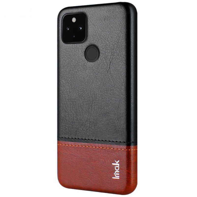 Hoesje Google Pixel 4A 5G Rood Zwart Imak Ruiyi Serie Leereffect