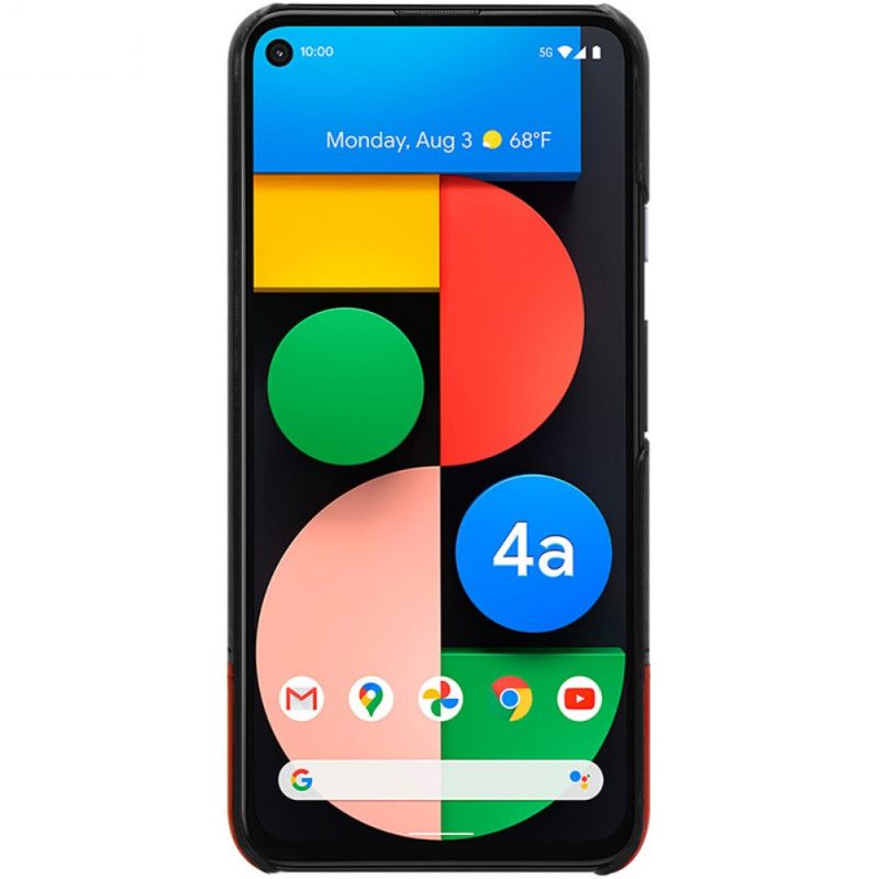 Hoesje Google Pixel 4A 5G Rood Zwart Imak Ruiyi Serie Leereffect