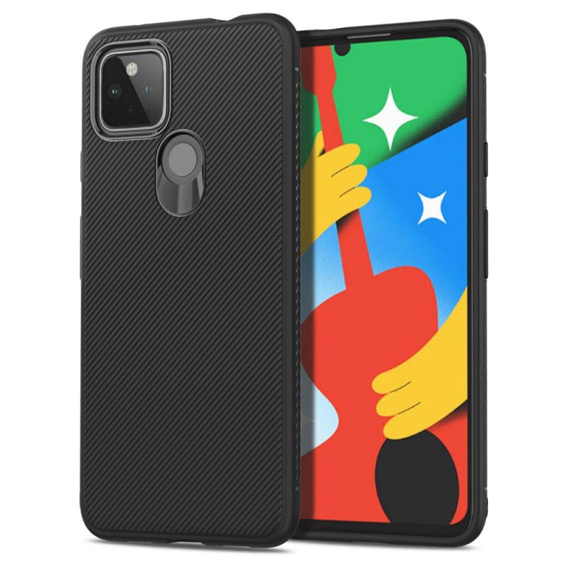 Hoesje voor Google Pixel 4A 5G Donkerblauw Zwart Twill Uit De Jazzserie