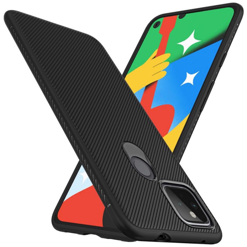 Hoesje voor Google Pixel 4A 5G Donkerblauw Zwart Twill Uit De Jazzserie