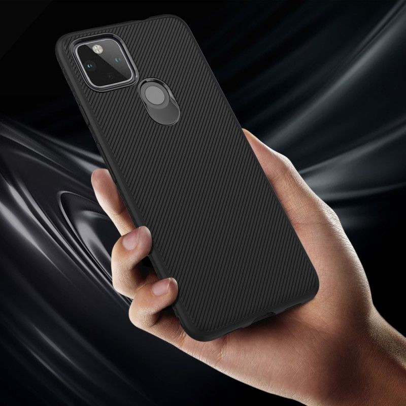 Hoesje voor Google Pixel 4A 5G Donkerblauw Zwart Twill Uit De Jazzserie