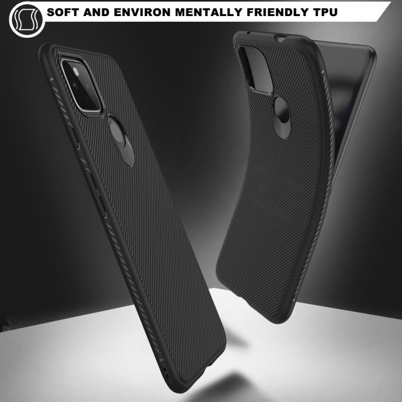 Hoesje voor Google Pixel 4A 5G Donkerblauw Zwart Twill Uit De Jazzserie