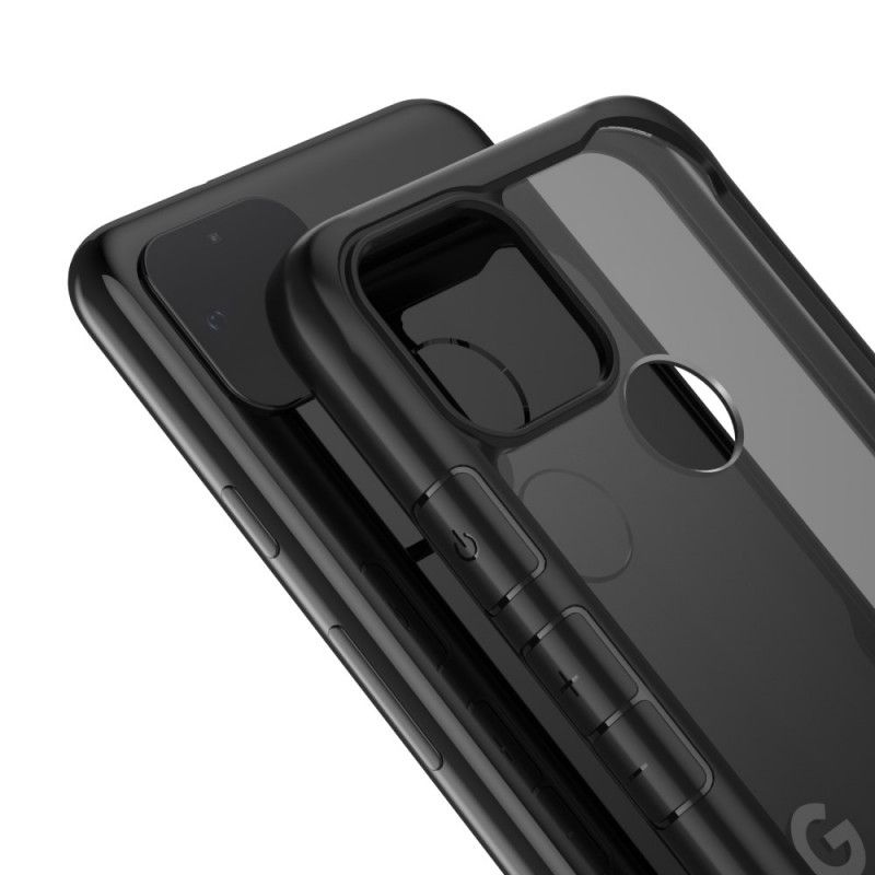 Hoesje voor Google Pixel 4A 5G Rood Zwart Hybride Met Afgeschuinde Randen