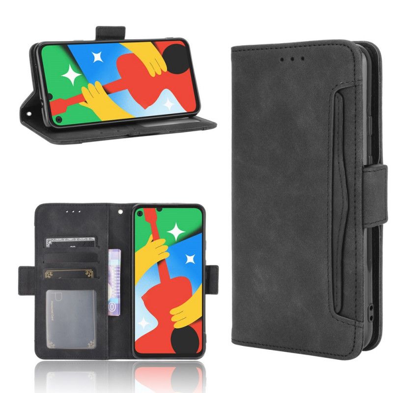 Leren Hoesje voor Google Pixel 4A 5G Rood Zwart Eersteklas Multikaart