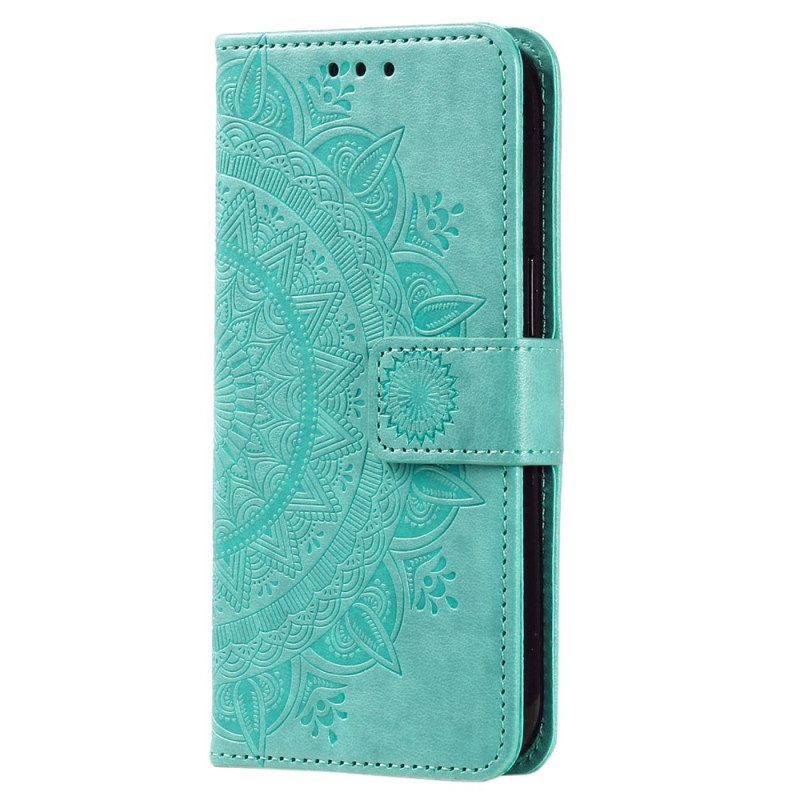 Leren Hoesje voor Xiaomi 13 Lite Mandala Zon Met Lanyard