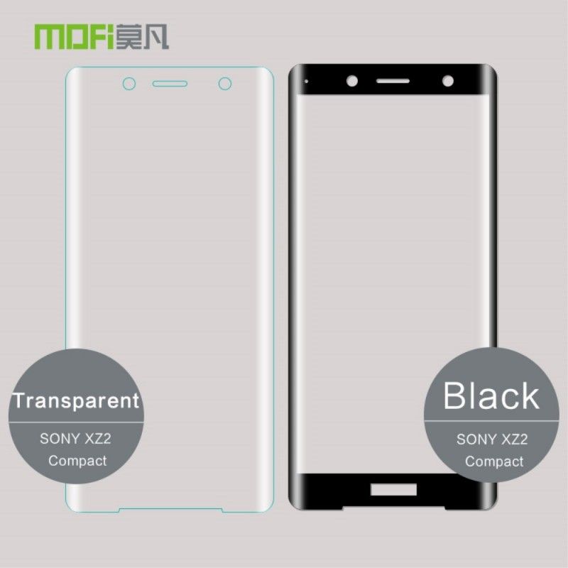 Bescherming Van Gebogen Gehard Glas Sony Xperia XZ2 Compact Transparant Zwart Mofi