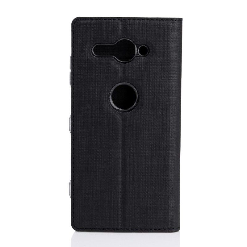 Folio-hoesje voor Sony Xperia XZ2 Compact Goud Grijs Gestructureerd