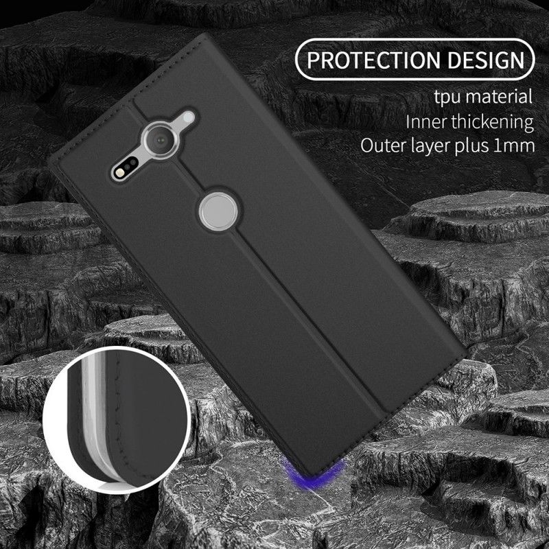 Folio-hoesje voor Sony Xperia XZ2 Compact Goud Waterdicht Kunstleer