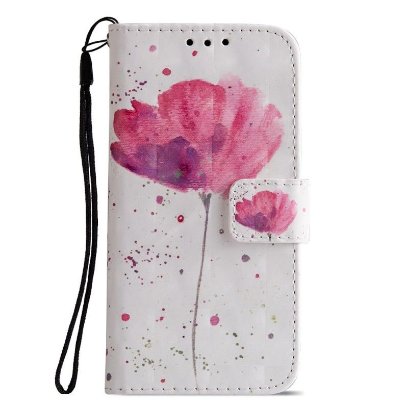 Leren Hoesje Sony Xperia XZ2 Compact 3D Aquarel Klaproos