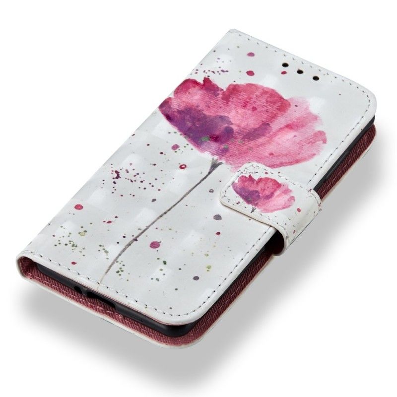Leren Hoesje Sony Xperia XZ2 Compact 3D Aquarel Klaproos