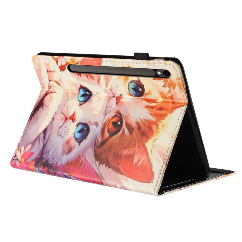 Hoesje Case Samsung Galaxy Tab S10 Fe Telefoonhoesje Ontwerp Met Twee Katten