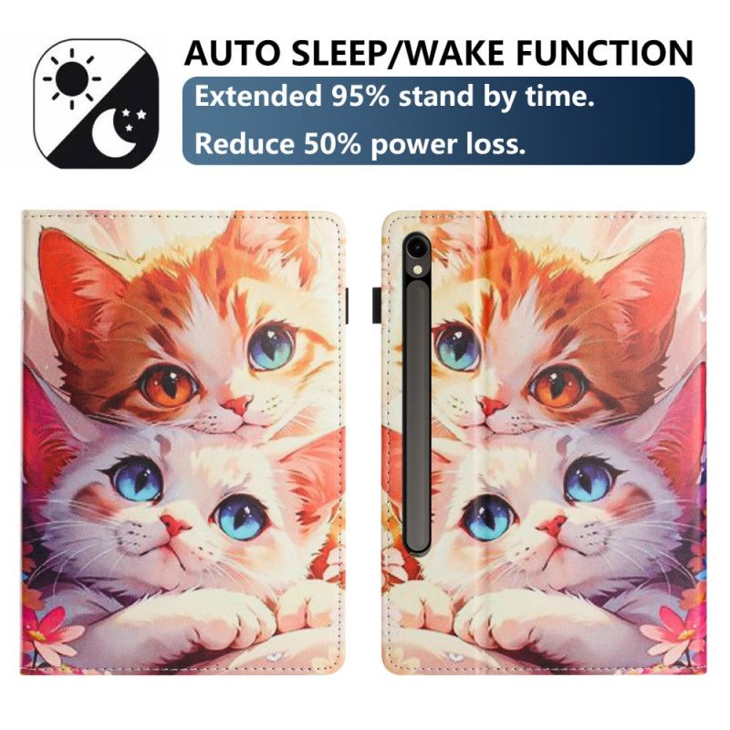 Hoesje Case Samsung Galaxy Tab S10 Fe Telefoonhoesje Ontwerp Met Twee Katten