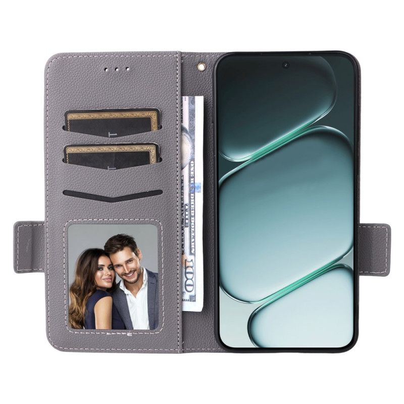 Flip Case Leren Oneplus 15r Lychee-textuur Met Bandje