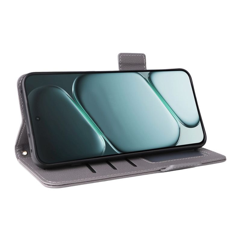 Flip Case Leren Oneplus 15r Lychee-textuur Met Bandje