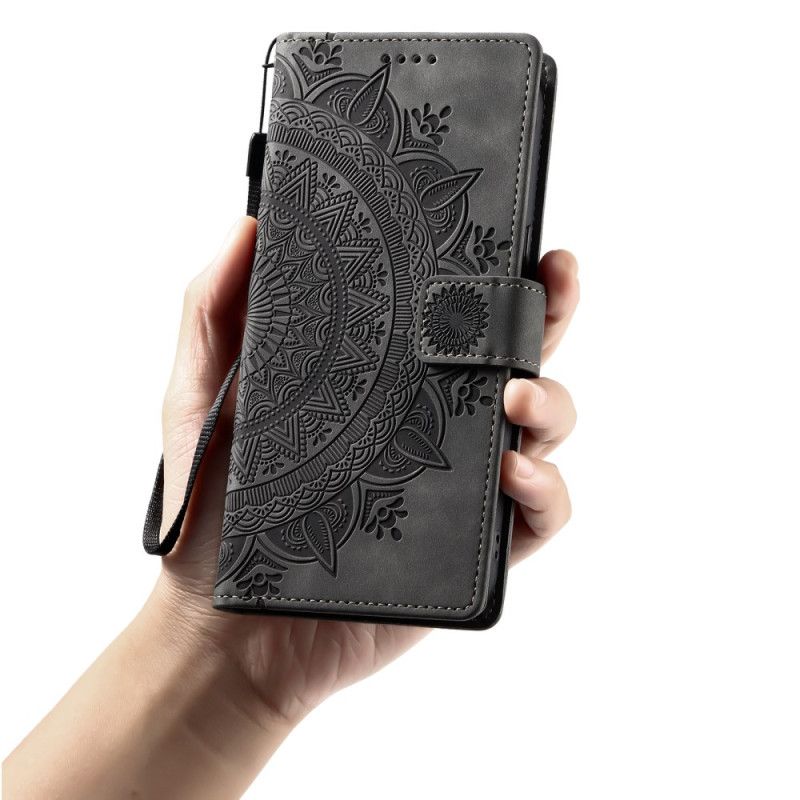 Flip Case Leren Oneplus 15r Portemonnee Met Mandala Suède-effect