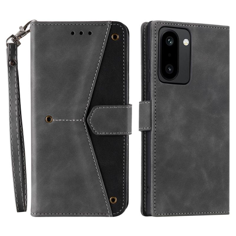 Flip Case Leren Oneplus 15r Portemonnee Met Retro Bandje
