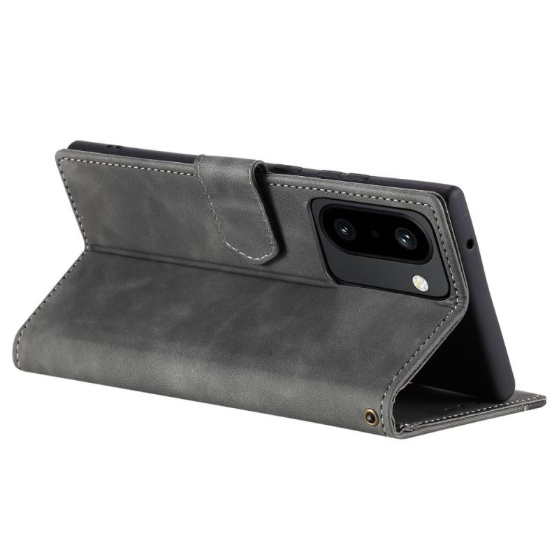 Flip Case Leren Oneplus 15r Portemonnee Met Retro Bandje