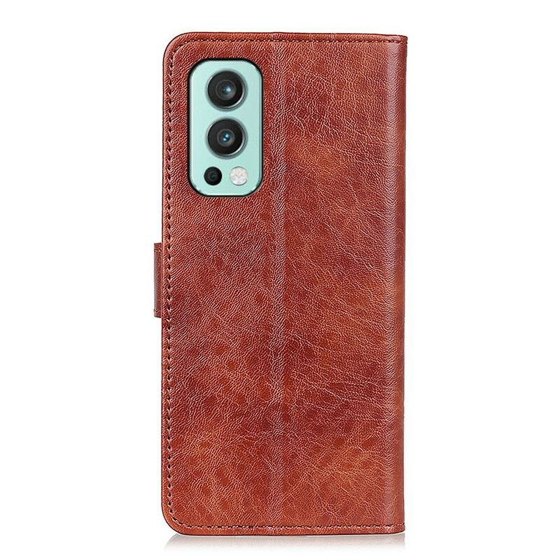 Bescherming Hoesje Oneplus Nord 2 5g Gestructureerd Kunstleer