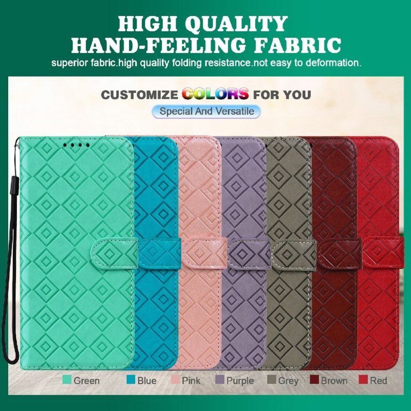 Bescherming Hoesje Oneplus Nord 2 5g Imitatieleer Ruitpatroon