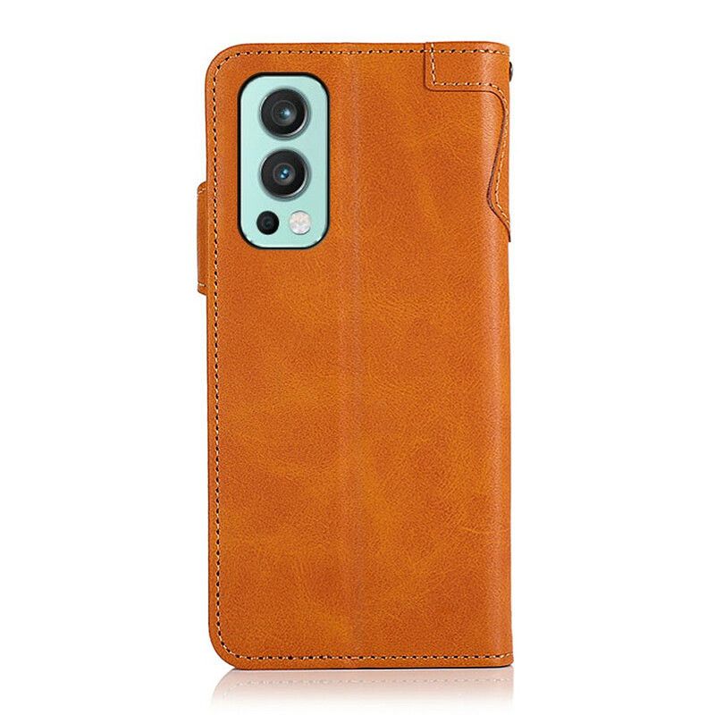 Bescherming Hoesje Oneplus Nord 2 5g Kunstleer Knoop Khazneh