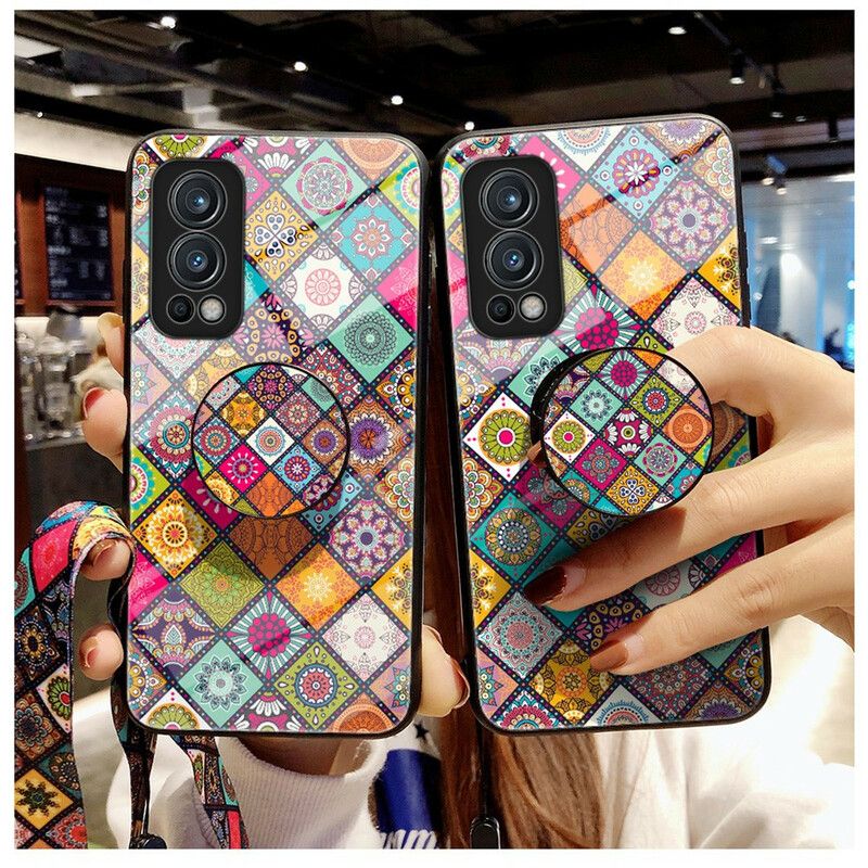 Cover Hoesje Oneplus Nord 2 5g Telefoonhoesje Magnetische Patchwork Houder