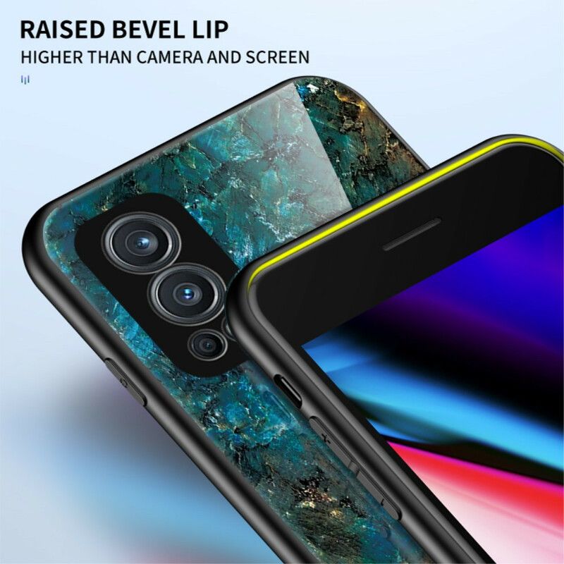 Cover Hoesje Oneplus Nord 2 5g Telefoonhoesje Marmerkleuren Gehard Glas