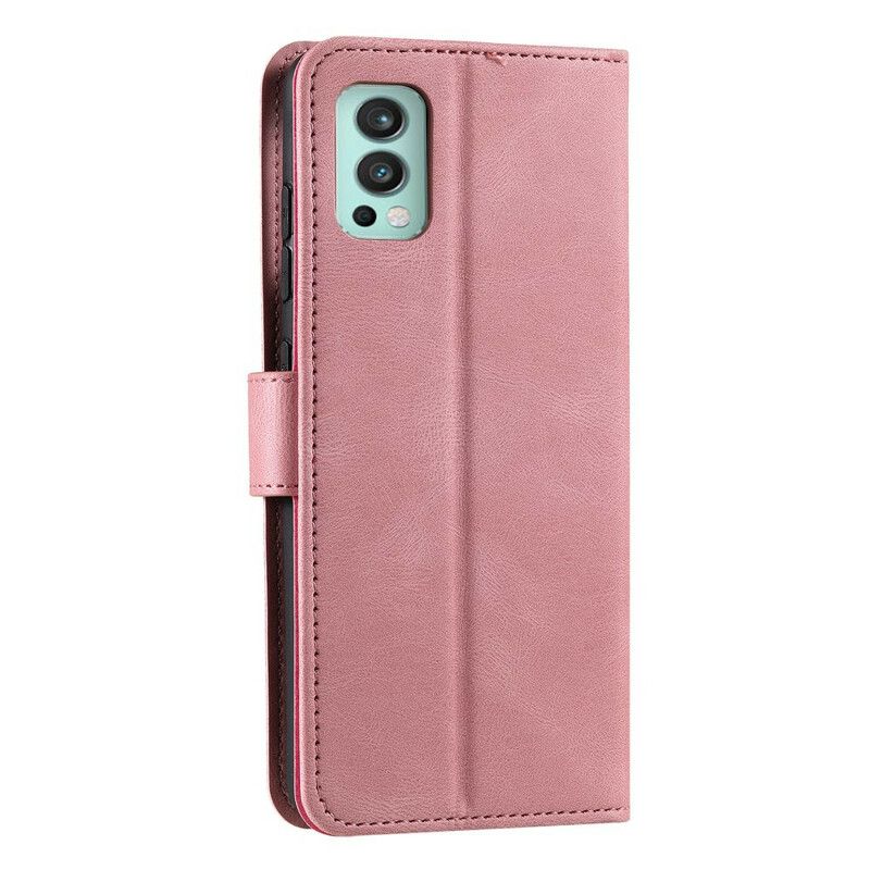 Flip Case Leren Oneplus Nord 2 5g Skin-touch Naden