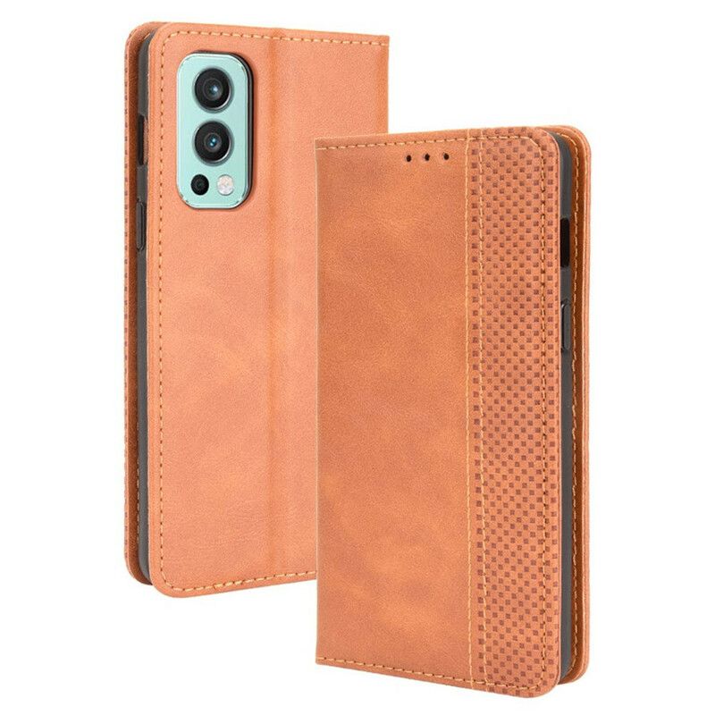 Folio-hoesje Oneplus Nord 2 5g Gestileerd Vintage Leereffect