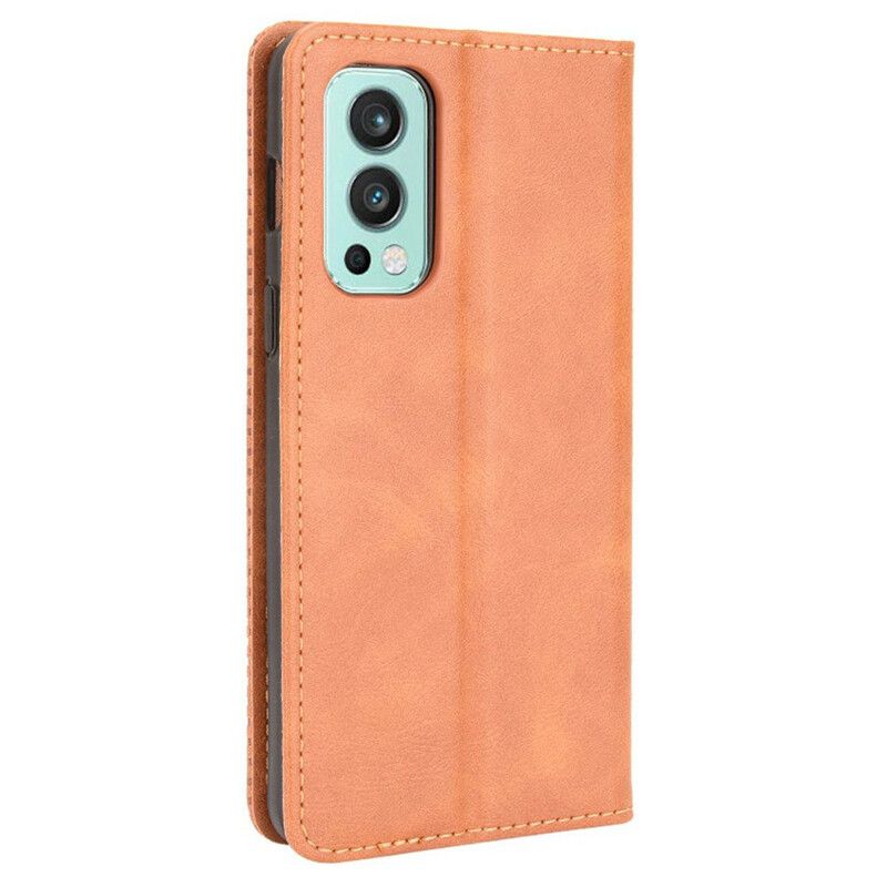 Folio-hoesje Oneplus Nord 2 5g Gestileerd Vintage Leereffect