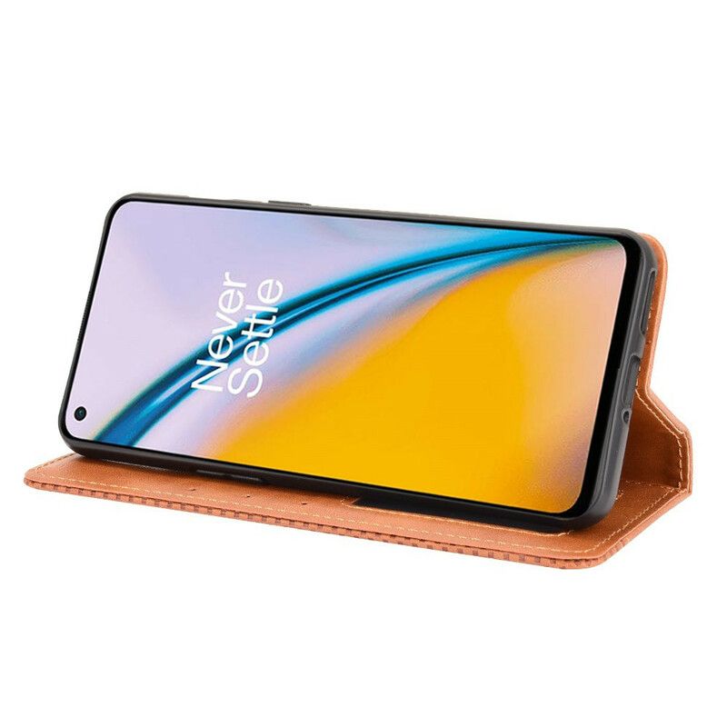 Folio-hoesje Oneplus Nord 2 5g Gestileerd Vintage Leereffect