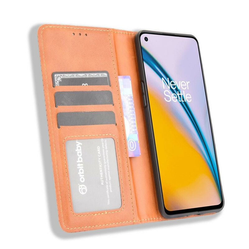 Folio-hoesje Oneplus Nord 2 5g Gestileerd Vintage Leereffect