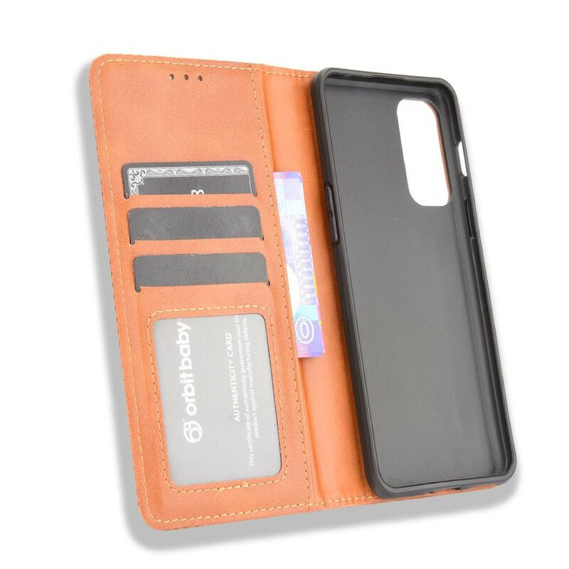 Folio-hoesje Oneplus Nord 2 5g Gestileerd Vintage Leereffect