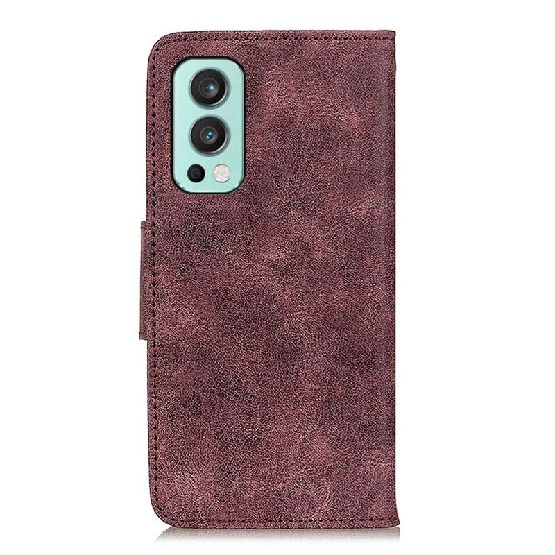Folio-hoesje Oneplus Nord 2 5g Telefoonhoesje Vintage Dubbelzijdige Magnetische Klep