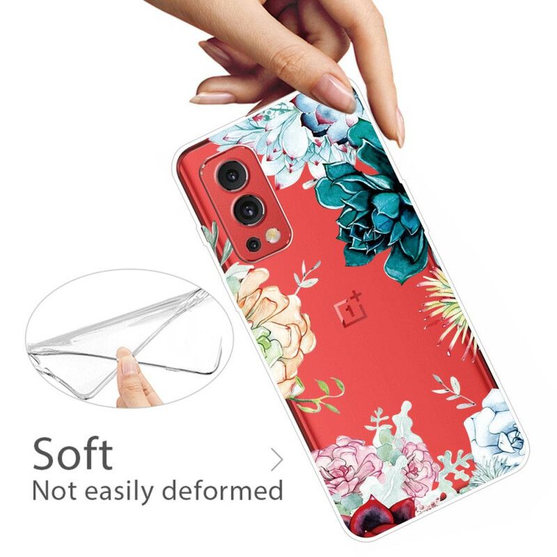 Hoesje Oneplus Nord 2 5g Naadloze Aquarel Bloemen Bescherming Hoesje