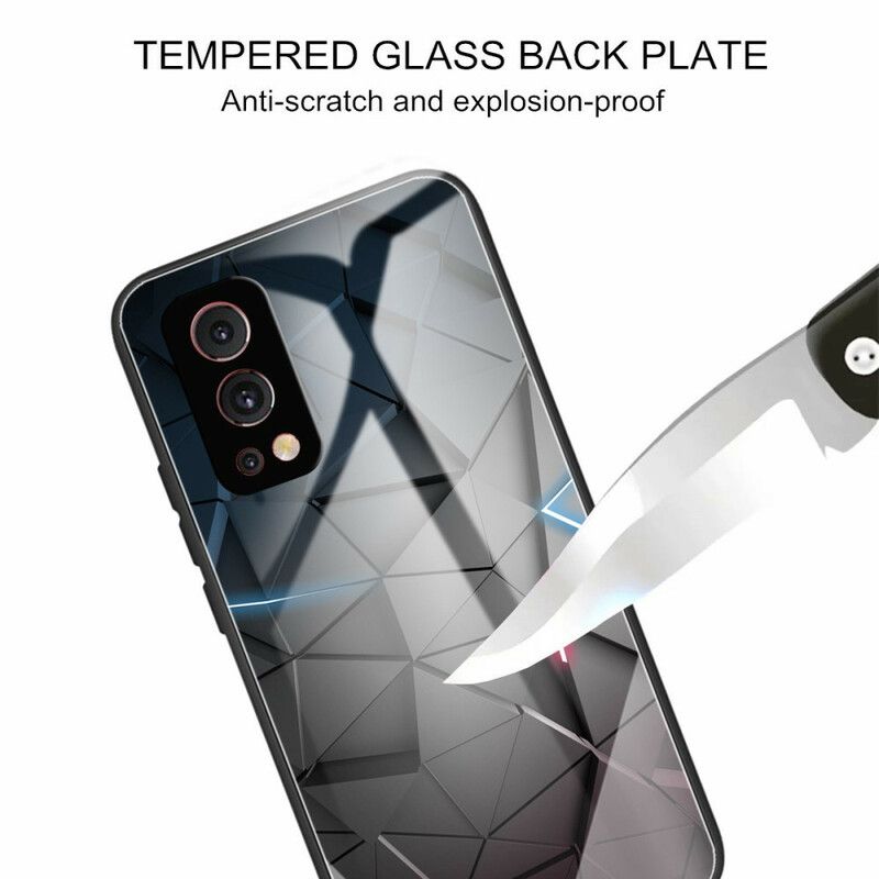 Hoesje Voor Oneplus Nord 2 5g Geometrie Van Gehard Glas