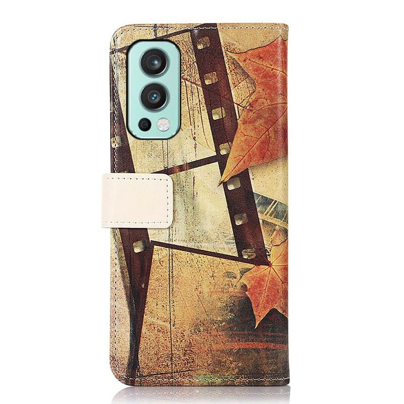 Leren Hoesje Oneplus Nord 2 5g Eiffeltoren In De Herfst Bescherming Hoesje