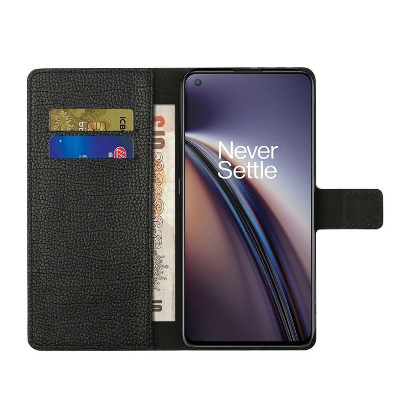 Leren Hoesje Oneplus Nord 2 5g Litchi-leereffect Bescherming Hoesje