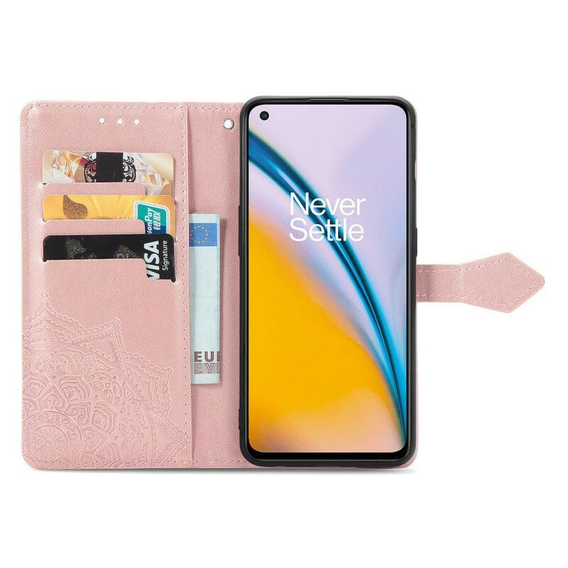 Leren Hoesje Oneplus Nord 2 5g Mandala Middeleeuwen Bescherming Hoesje