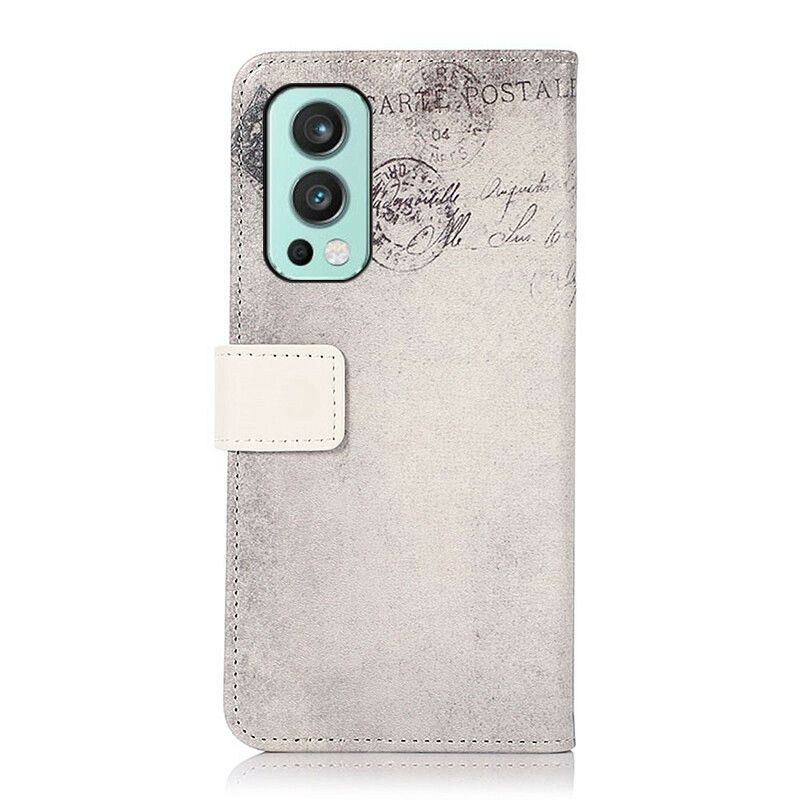 Leren Hoesje Oneplus Nord 2 5g Reiziger Kat Bescherming Hoesje