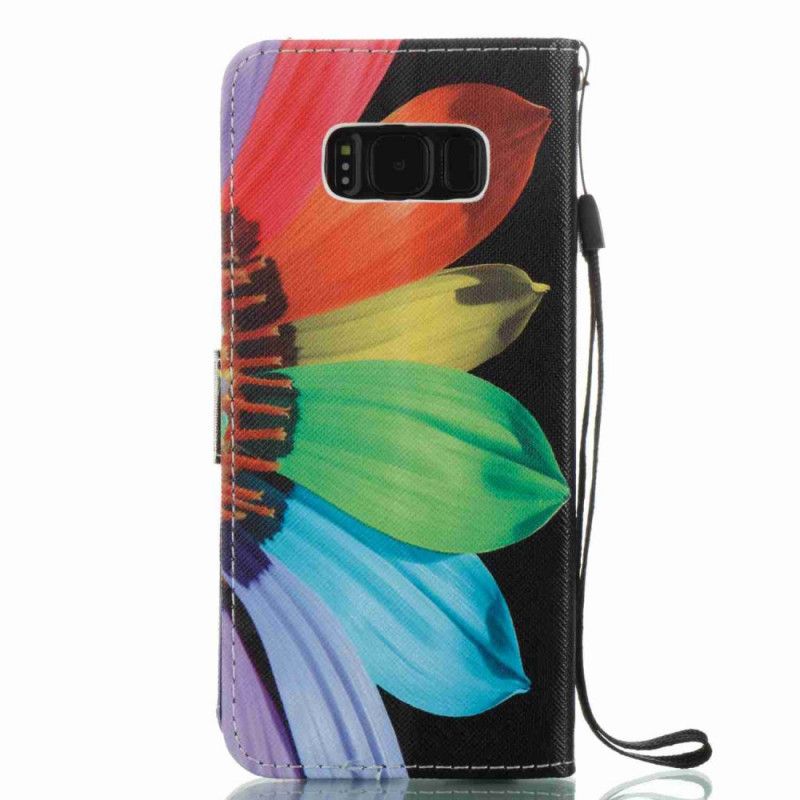 Cover Folio-hoesje Samsung Galaxy S8 Telefoonhoesje Intense Aquarelbloem