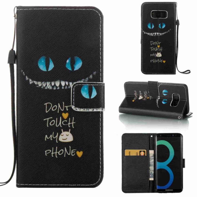 Cover Folio-hoesje Samsung Galaxy S8 Telefoonhoesje Kwaadaardige Kat