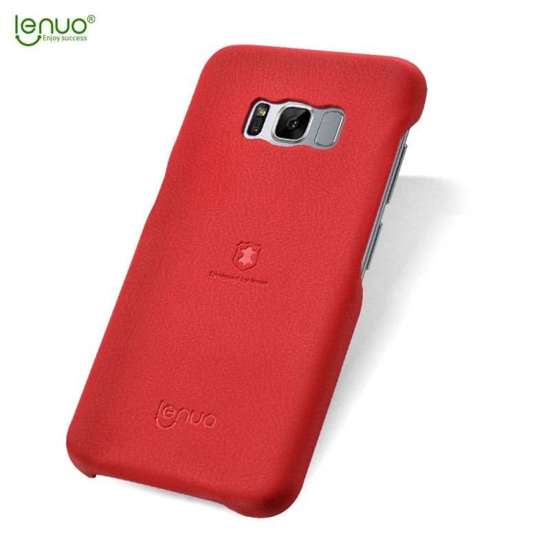 Cover Hoesje Samsung Galaxy S8 Bruin Rood Telefoonhoesje Lenuo Kunstleer