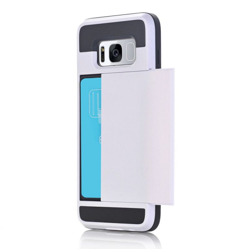 Cover Hoesje Samsung Galaxy S8 Grijs Zwart Telefoonhoesje Stijve Flitsende Kaarthouder