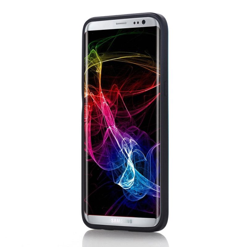 Cover Hoesje Samsung Galaxy S8 Grijs Zwart Telefoonhoesje Stijve Flitsende Kaarthouder