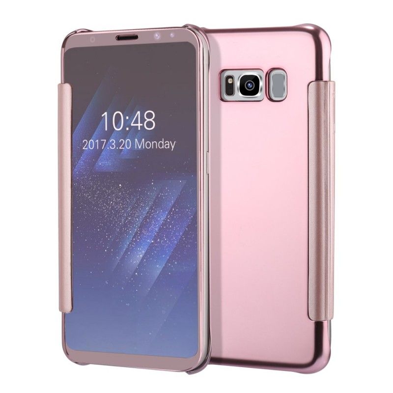 Folio-hoesje Samsung Galaxy S8 Zilver Lichtblauw Telefoonhoesje Spiegel