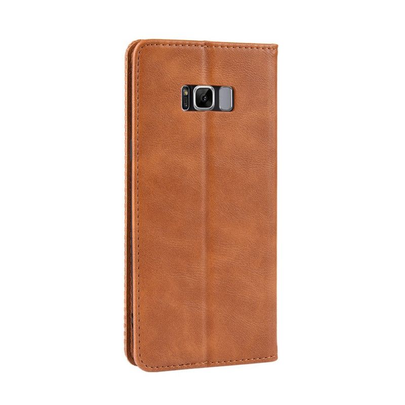 Folio-hoesje voor Samsung Galaxy S8 Rood Zwart Gestileerd Vintage Leereffect